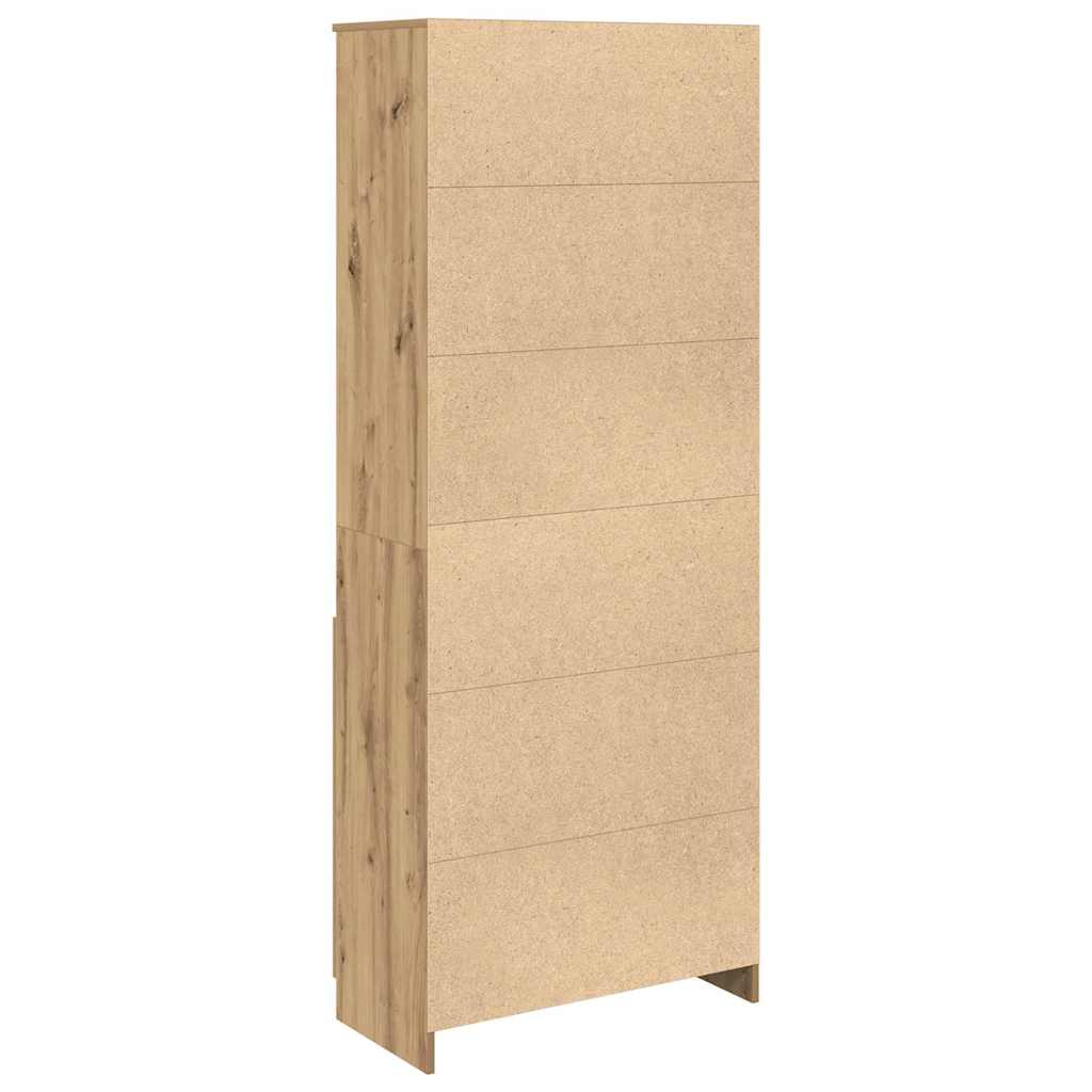 Buffet haut chêne artisanal 70x35x180 cm bois d'ingénierie - XIOS
