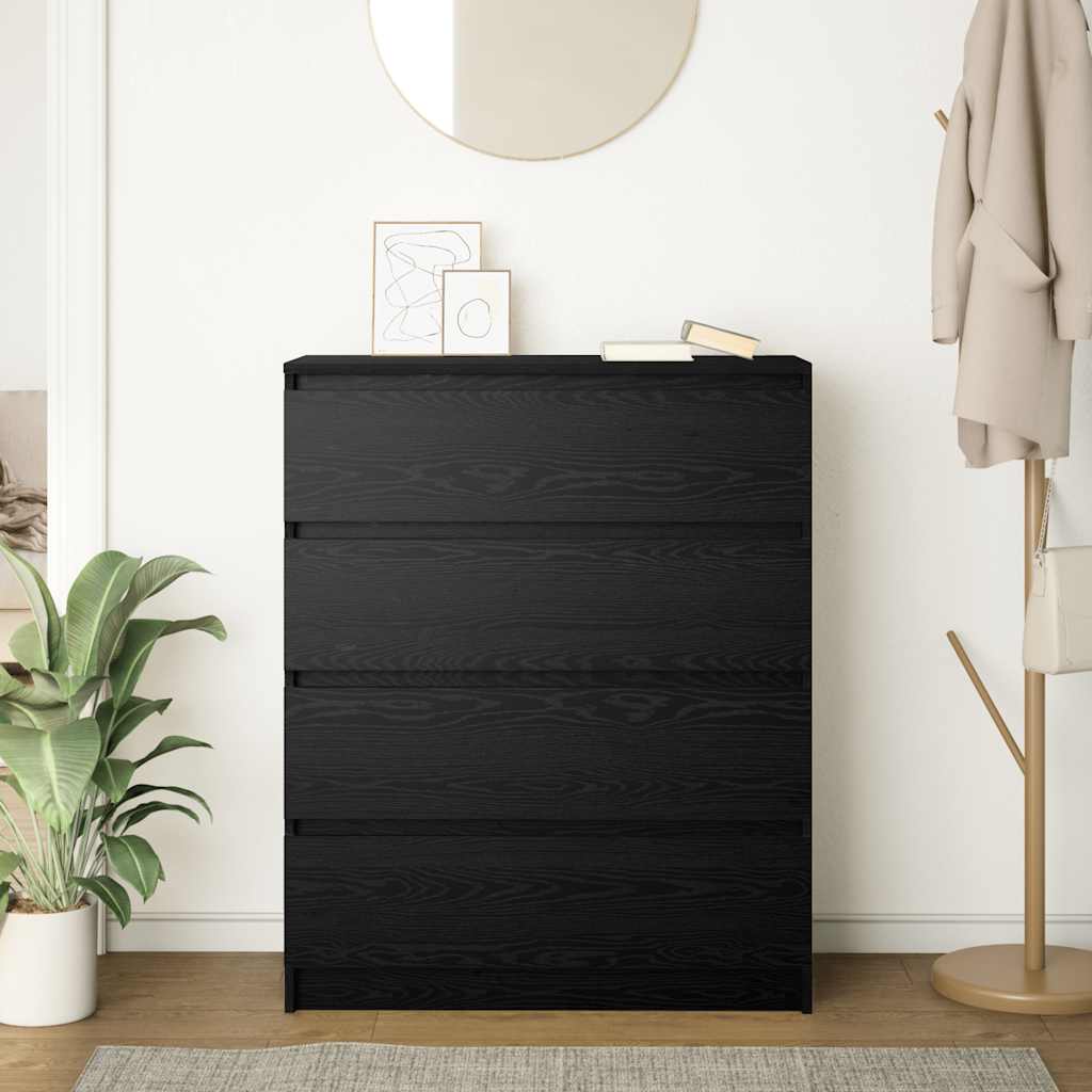 Buffet chêne noir 80x35x99 cm bois d’ingénierie - XIOS