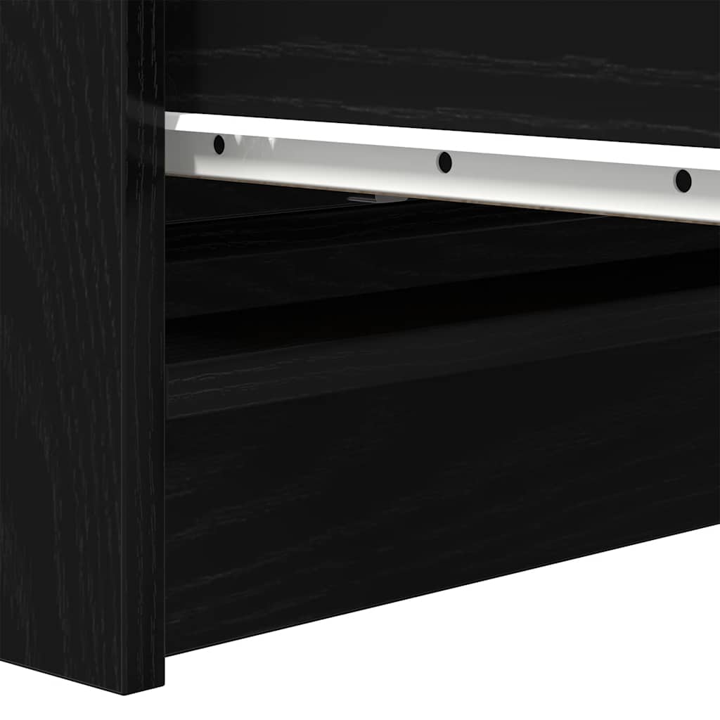 Buffet chêne noir 80x35x99 cm bois d’ingénierie - XIOS