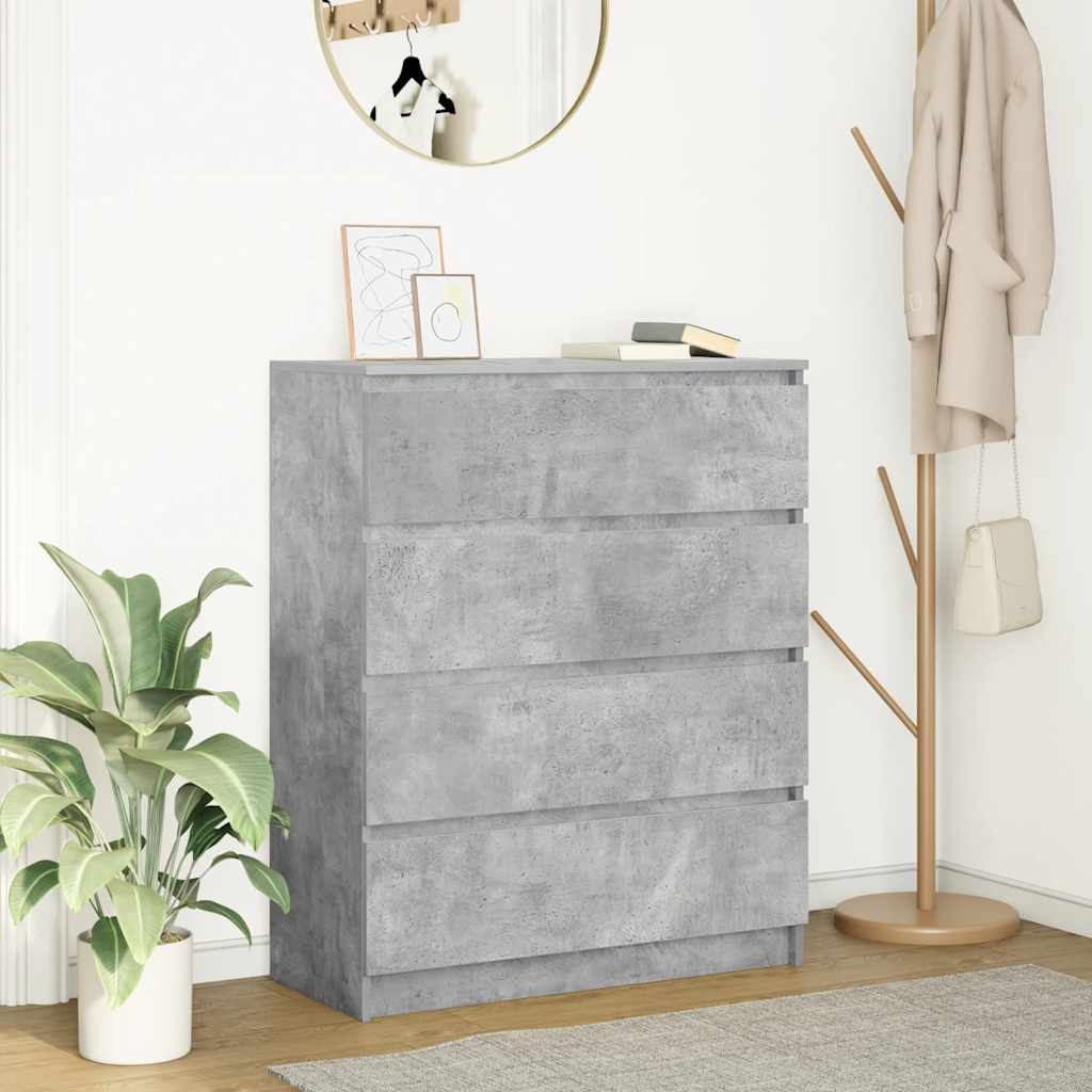 Buffet gris béton 80x35x99 cm bois d'ingénierie - XIOS