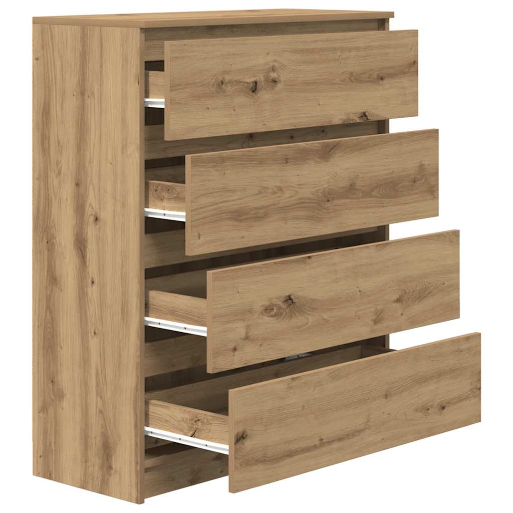 Buffet chêne artisanal 80x35x99 cm bois d'ingénierie - XIOS