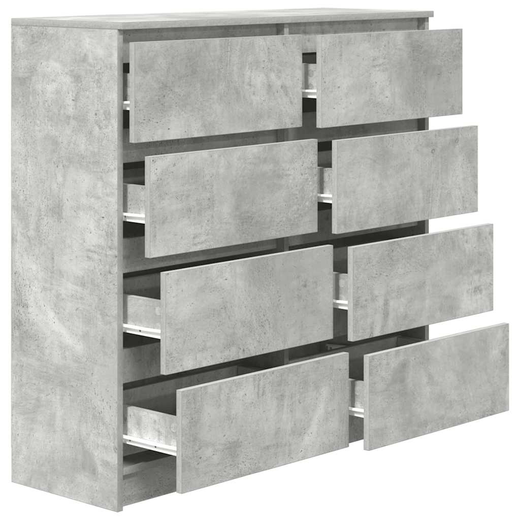 Buffet gris béton 100x35x99 cm bois d'ingénierie - XIOS