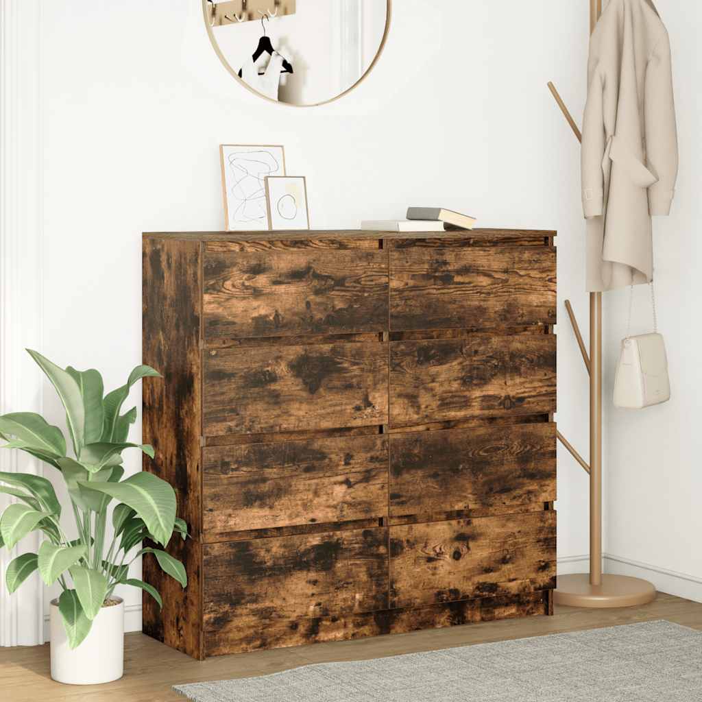 Buffet chêne fumé 100x35x99 cm bois d'ingénierie - XIOS