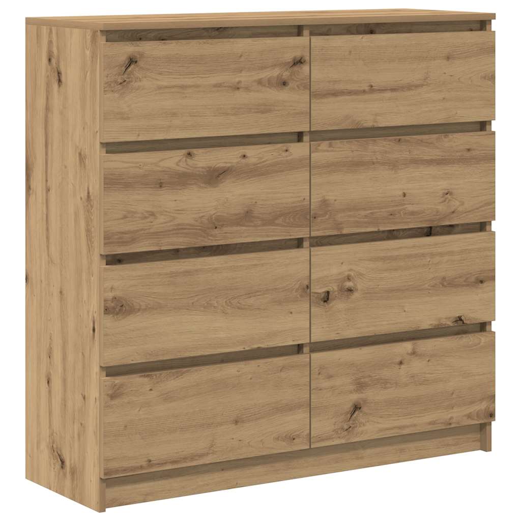 Buffet chêne artisanal 100x35x99 cm bois d'ingénierie - XIOS