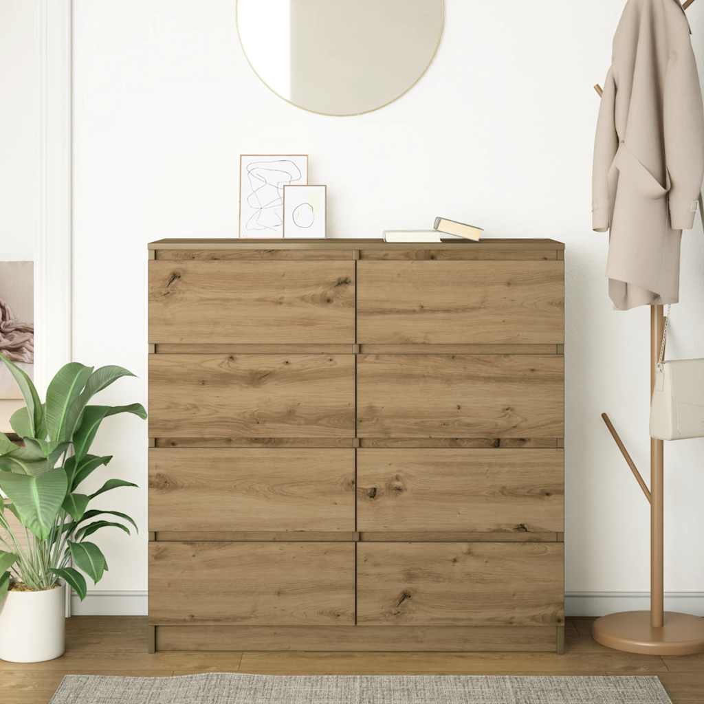 Buffet chêne artisanal 100x35x99 cm bois d'ingénierie - XIOS