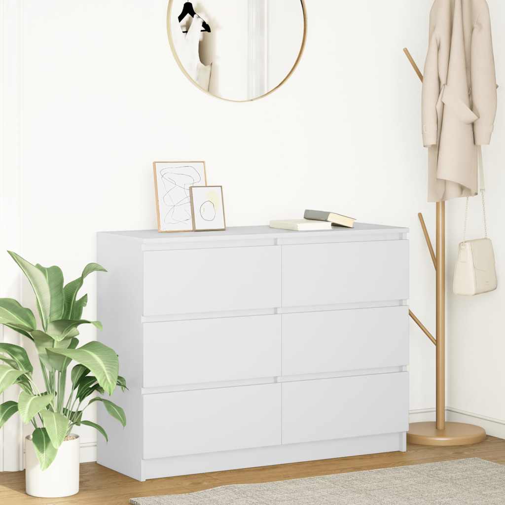 Buffet blanc 100x35x76 cm bois d'ingénierie - XIOS