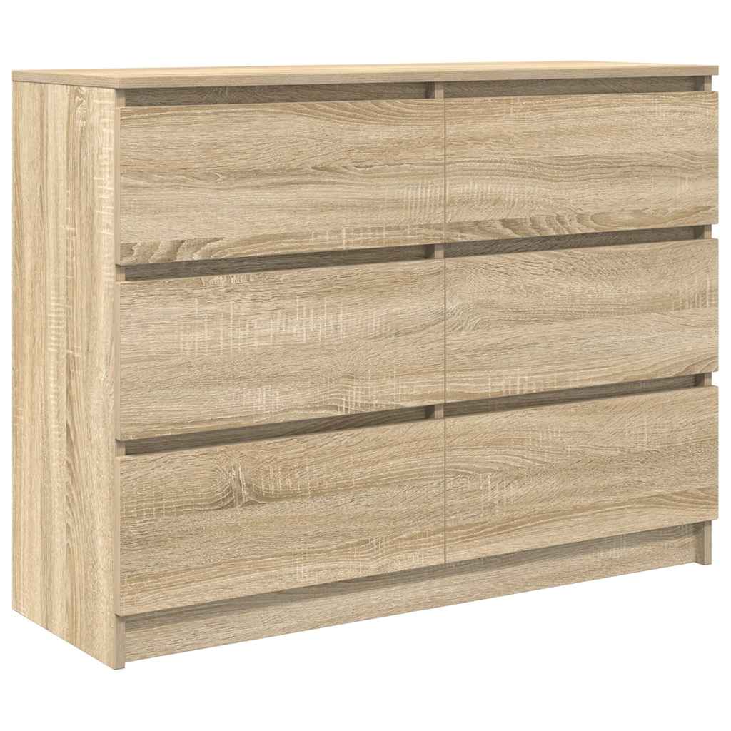 Buffet chêne sonoma 100x35x76 cm bois d'ingénierie - XIOS