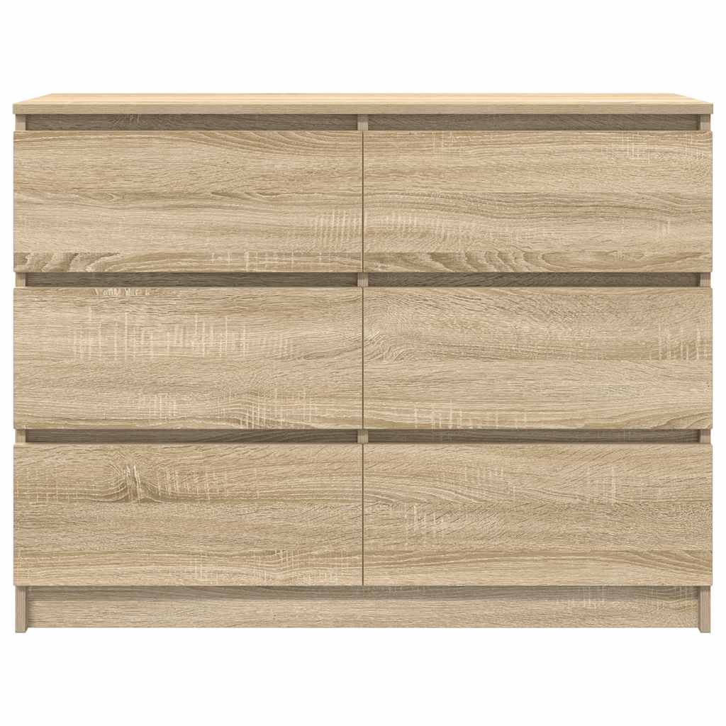 Buffet chêne sonoma 100x35x76 cm bois d'ingénierie - XIOS