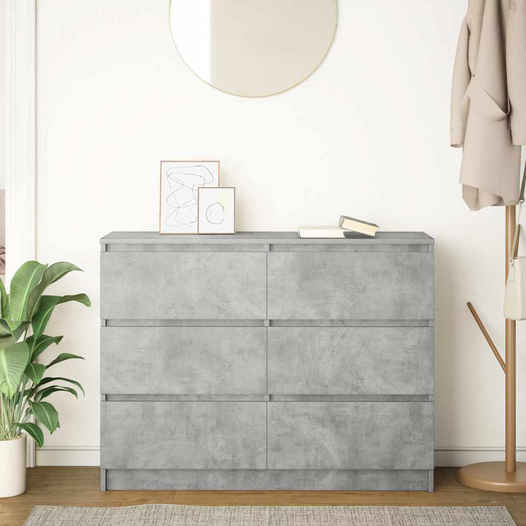 Buffet Gris béton 100x35x76 cm Bois d'ingénierie - XIOS
