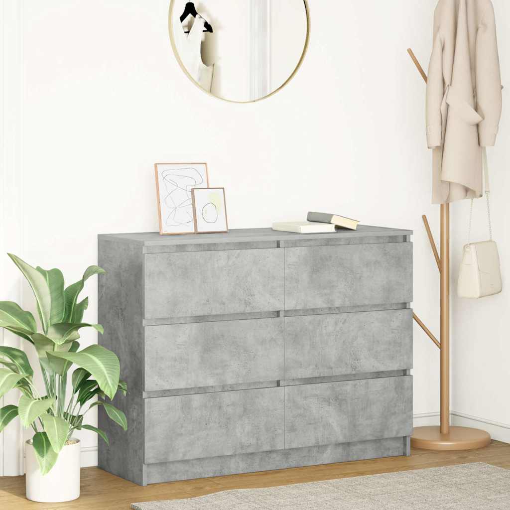 Buffet Gris béton 100x35x76 cm Bois d'ingénierie - XIOS