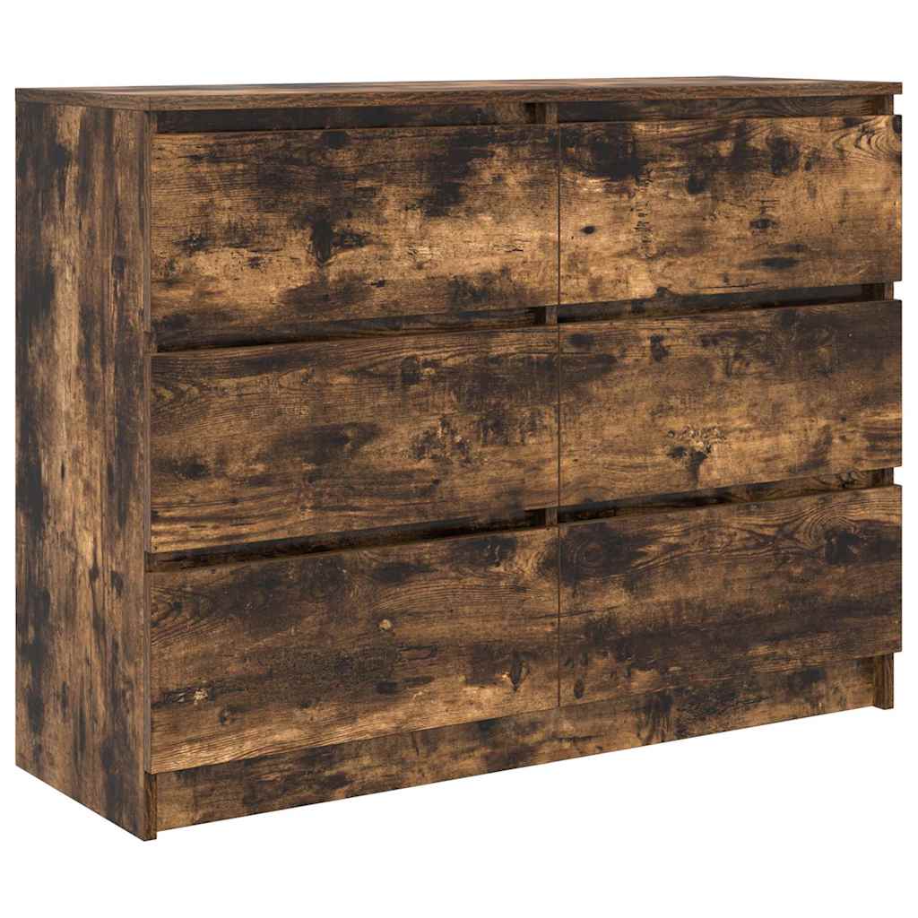 Buffet chêne fumé 100x35x76 cm bois d'ingénierie - XIOS