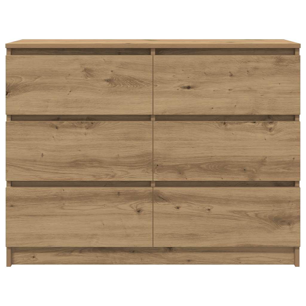 Buffet chêne artisanal 100x35x76 cm bois d'ingénierie - XIOS