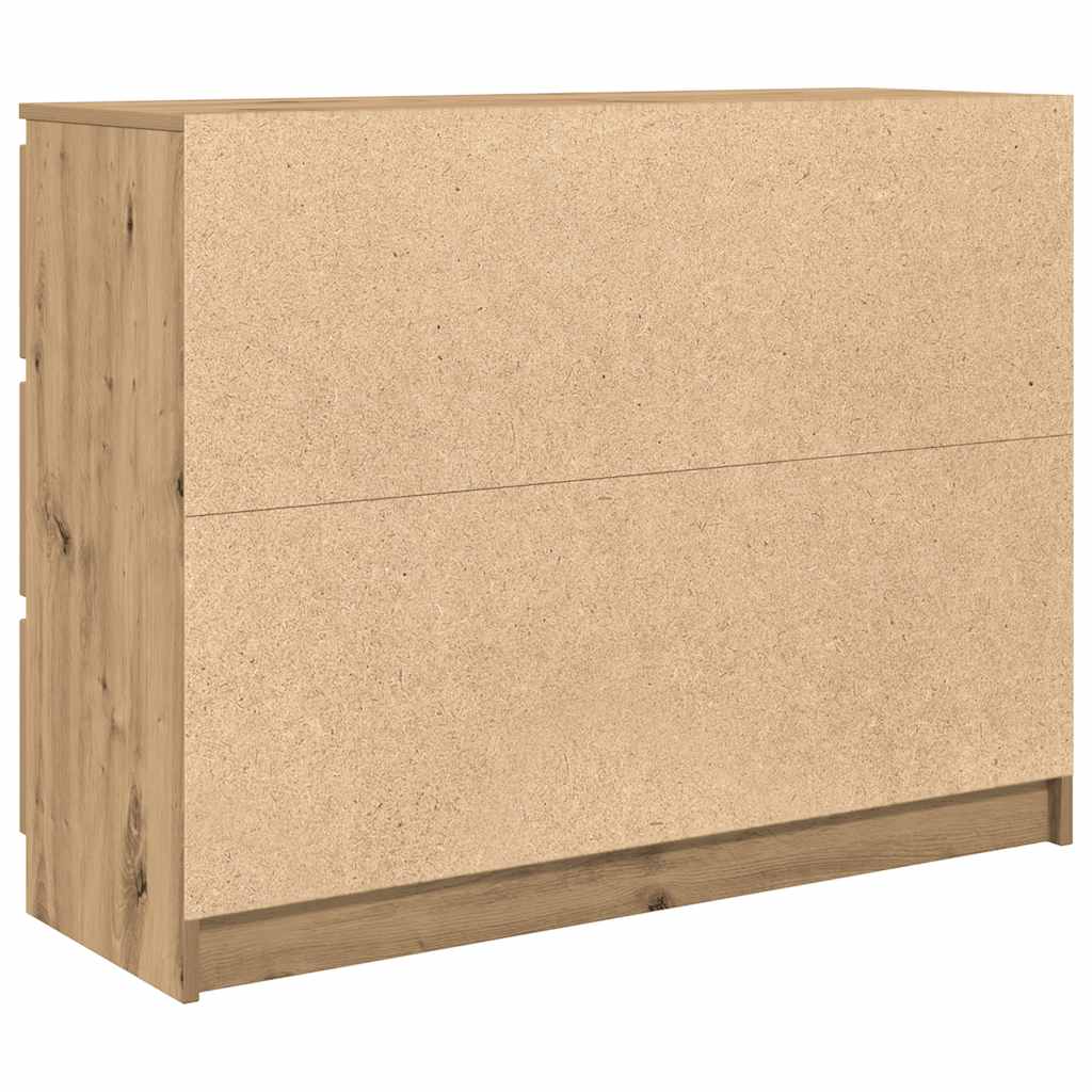 Buffet chêne artisanal 100x35x76 cm bois d'ingénierie - XIOS