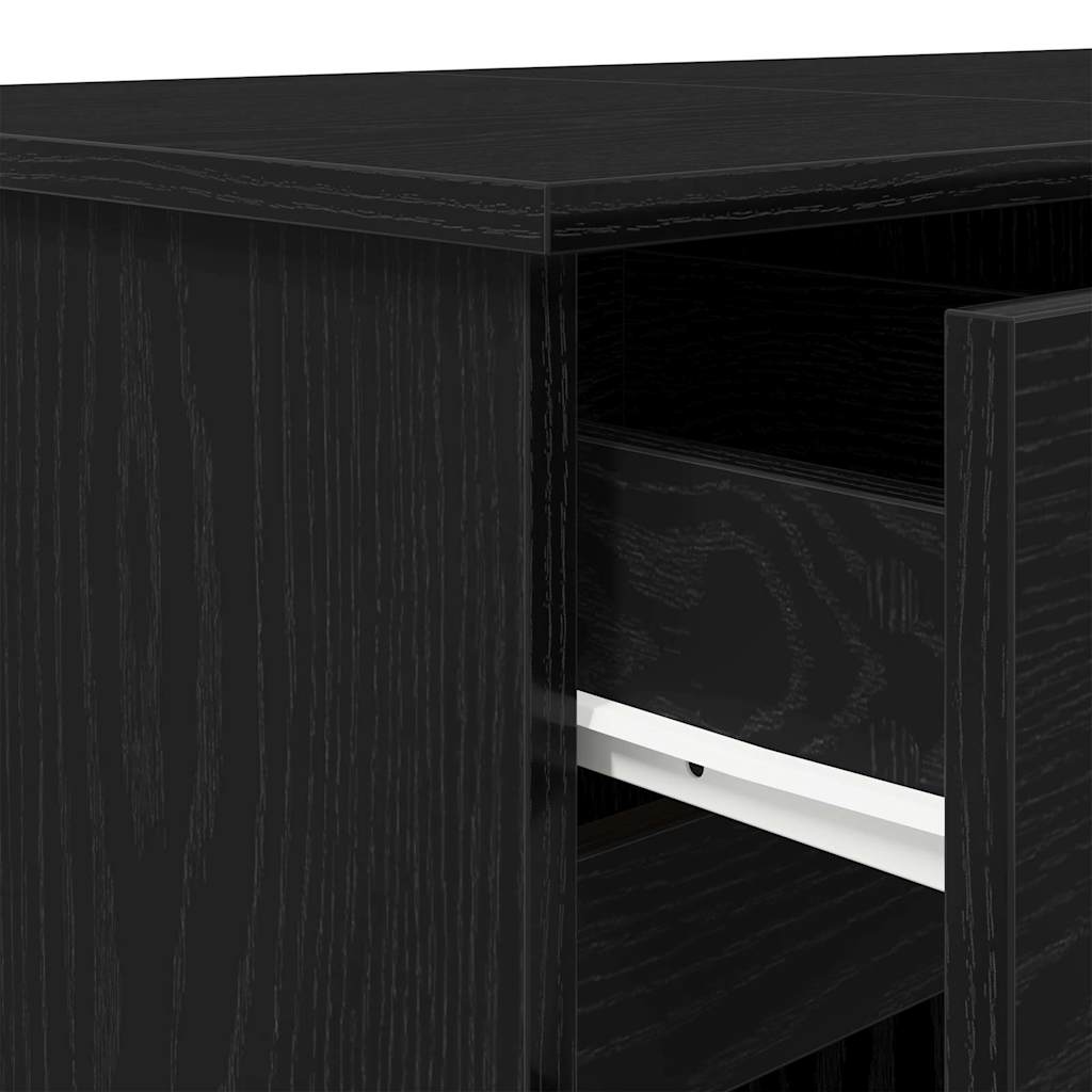 Bureau avec porte Chêne noir 140 x 49 x 76 cm Bois d'ingénierie - XIOS