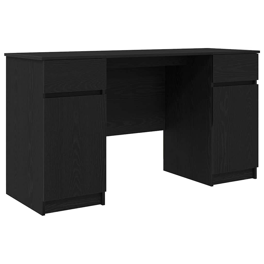 Bureau avec porte Chêne noir 140 x 49 x 76 cm Bois d'ingénierie - XIOS