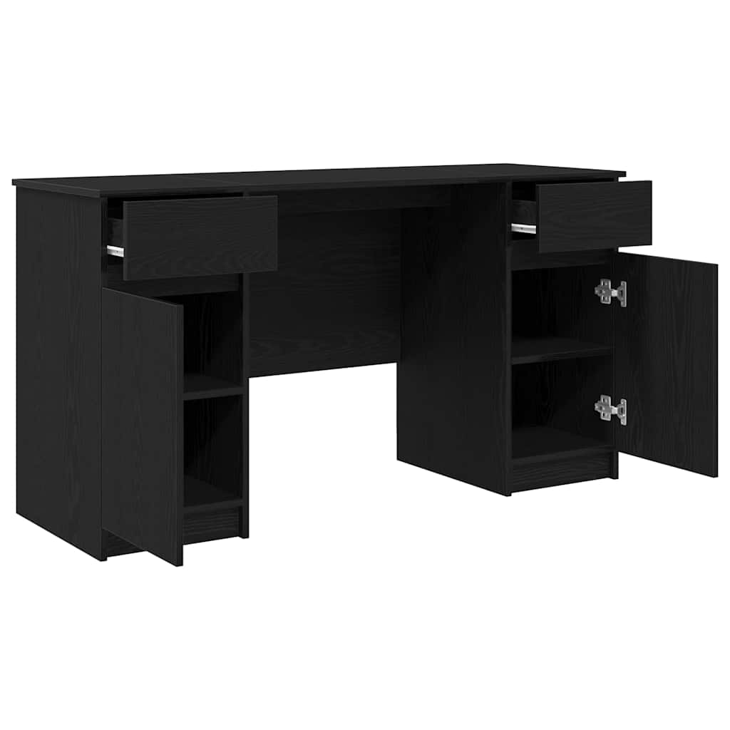 Bureau avec porte Chêne noir 140 x 49 x 76 cm Bois d'ingénierie - XIOS