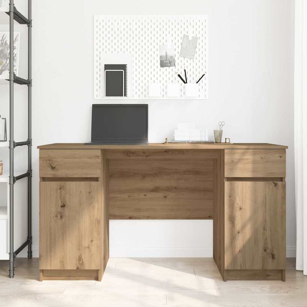 Bureau chêne artisanal 140 x 49 x 76 cm Bois d'ingénierie - XIOS