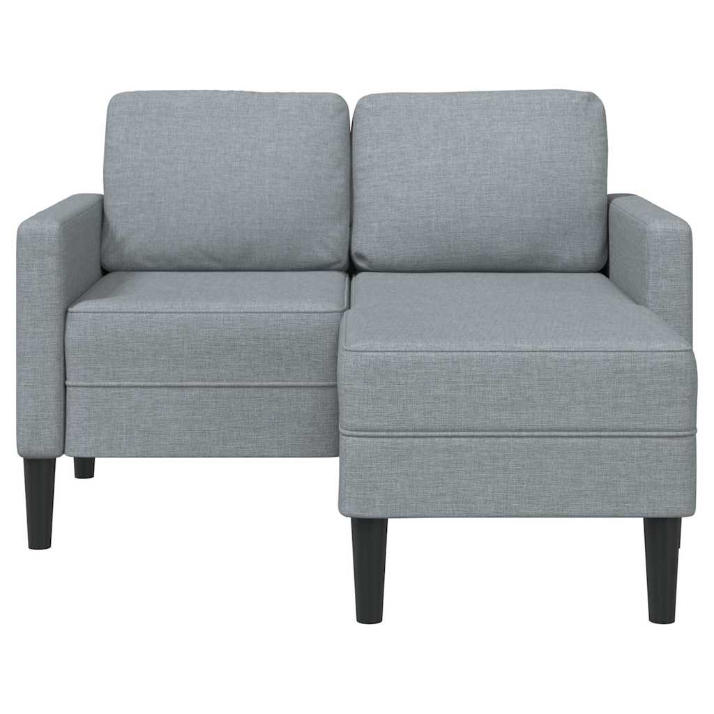 Canapé 2 places avec méridienne en L gris clair 125 cm tissu - XIOS