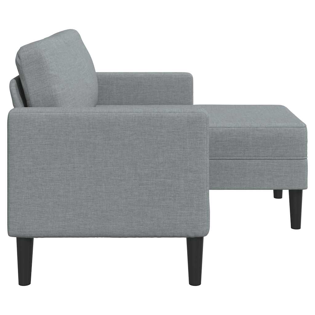 Canapé 2 places avec méridienne en L gris clair 125 cm tissu - XIOS