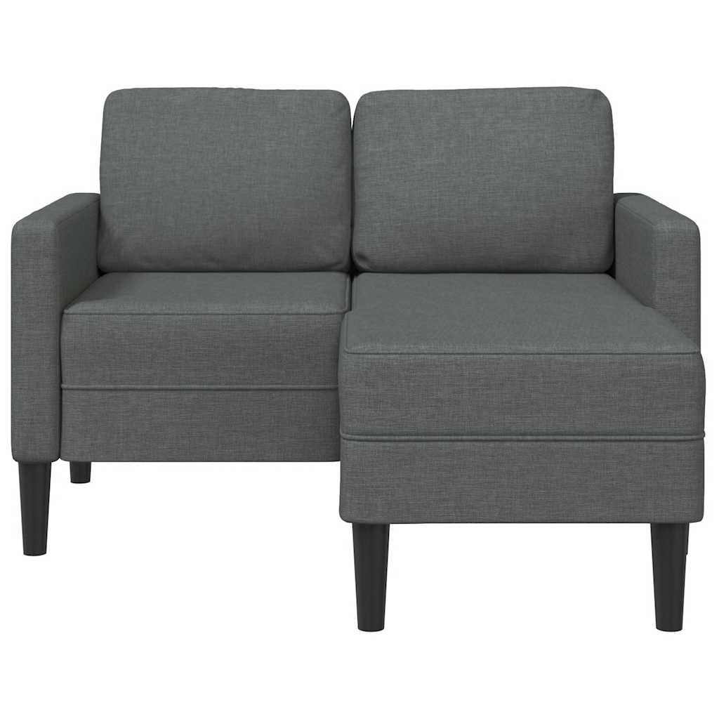 Canapé 2 places avec méridienne en L gris foncé 125 cm tissu - XIOS
