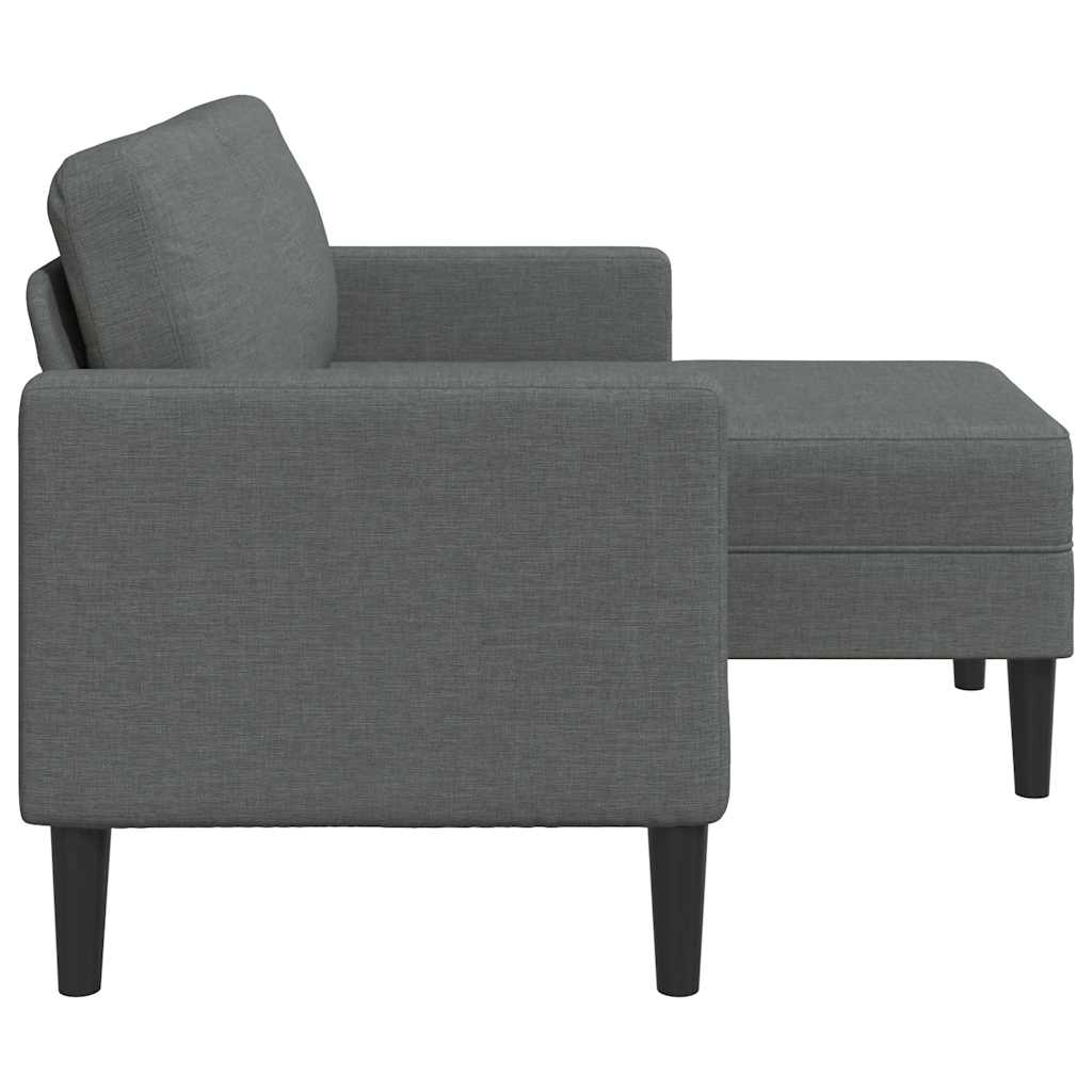 Canapé 2 places avec méridienne en L gris foncé 125 cm tissu - XIOS