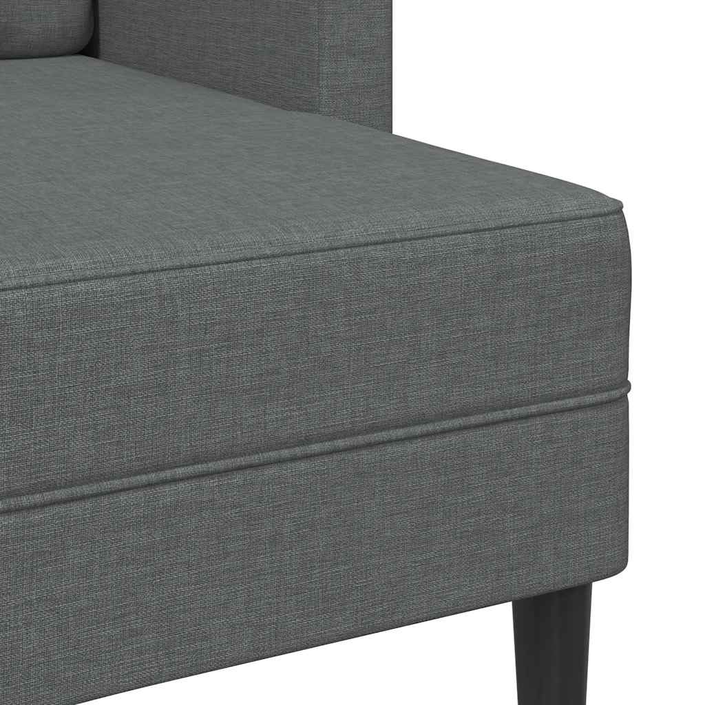 Canapé 2 places avec méridienne en L gris foncé 125 cm tissu - XIOS