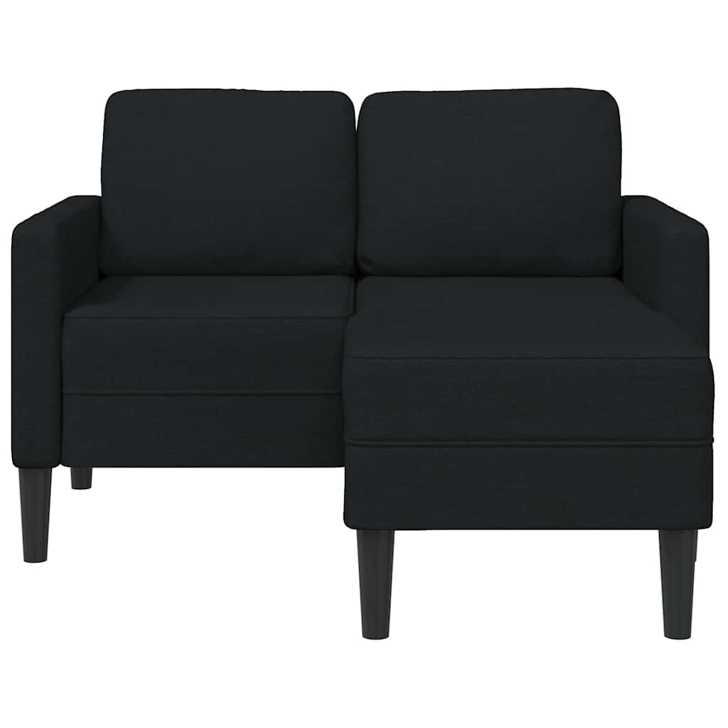 Canapé 2 places avec méridienne en L noir 125 cm tissu - XIOS