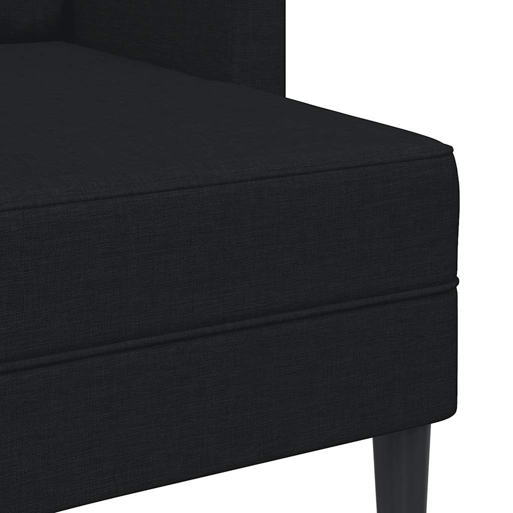 Canapé 2 places avec méridienne en L noir 125 cm tissu - XIOS