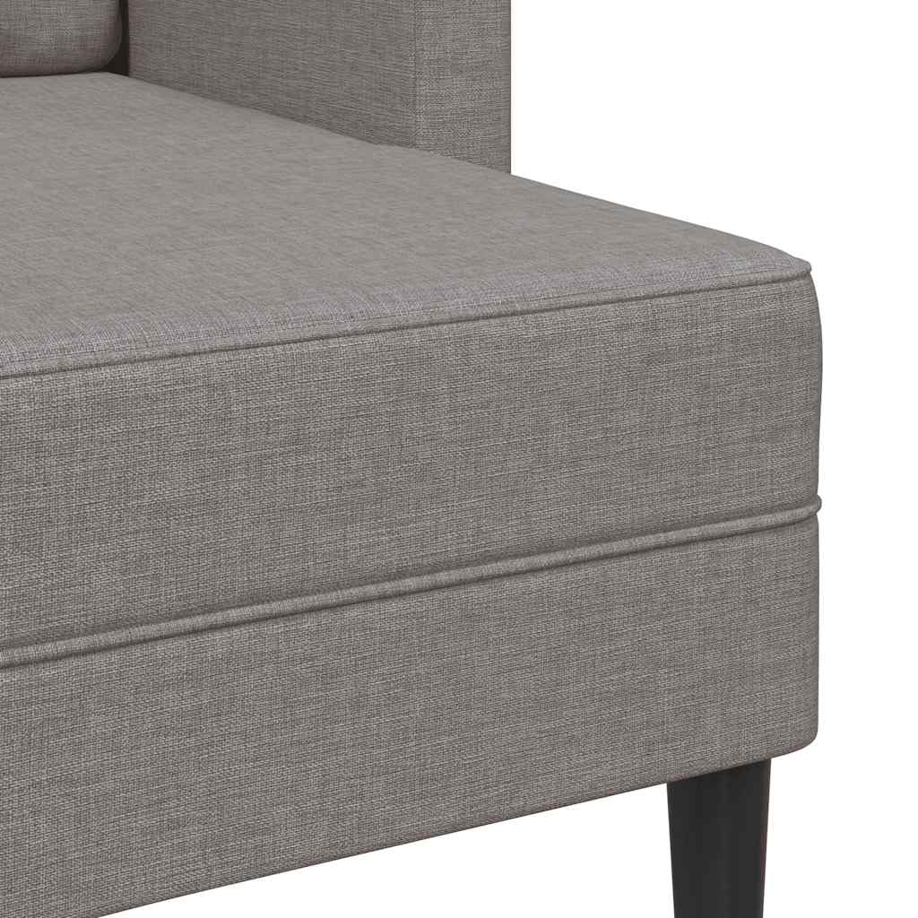 Canapé 2 places avec méridienne en L taupe 125 cm tissu - XIOS