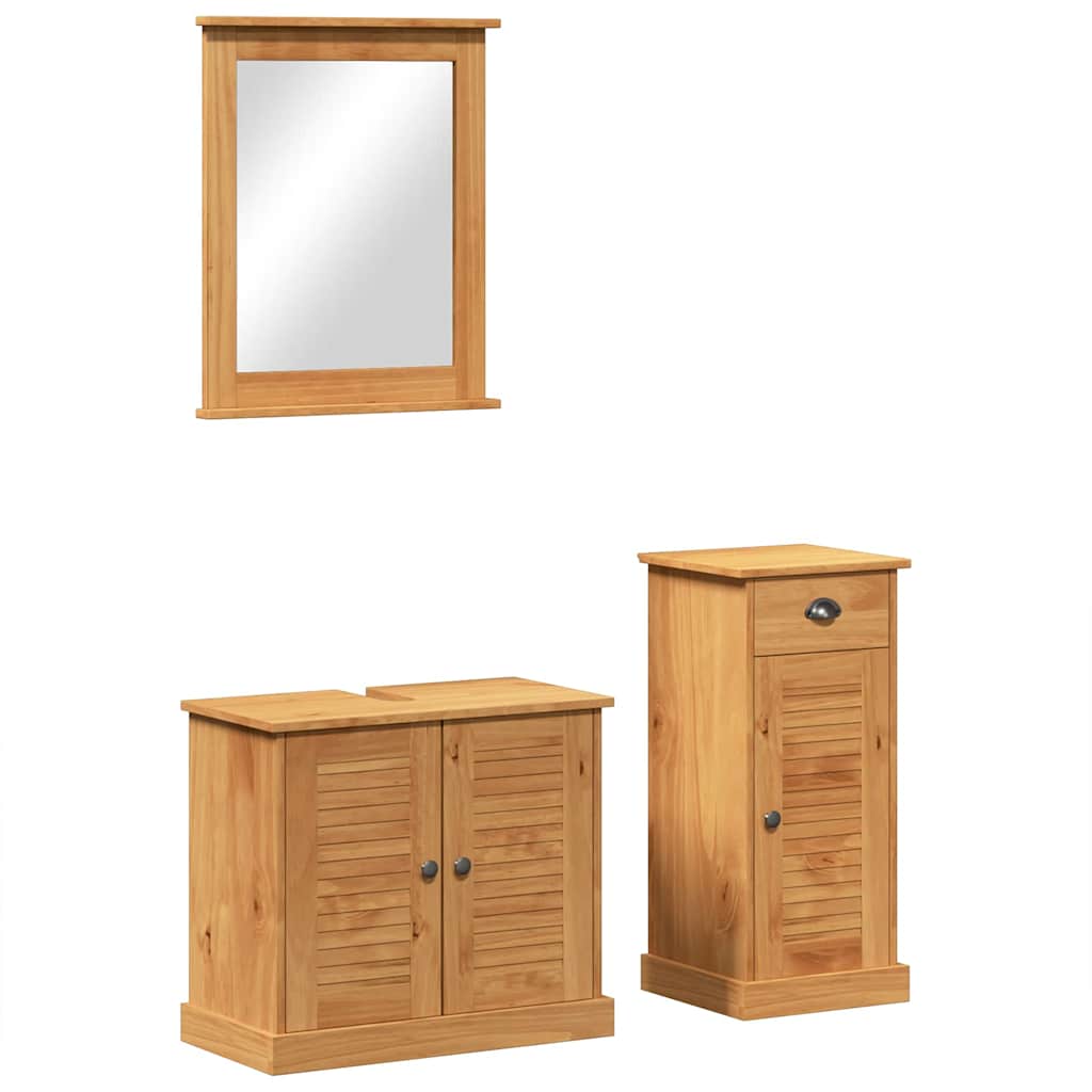 Ensemble de mobilier de salle de bain VIGO 3 pc Marron miel