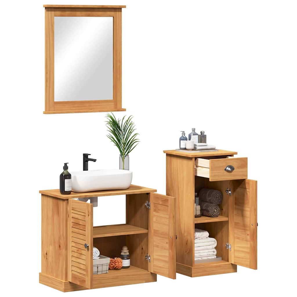 Ensemble de mobilier de salle de bain VIGO 3 pc Marron miel