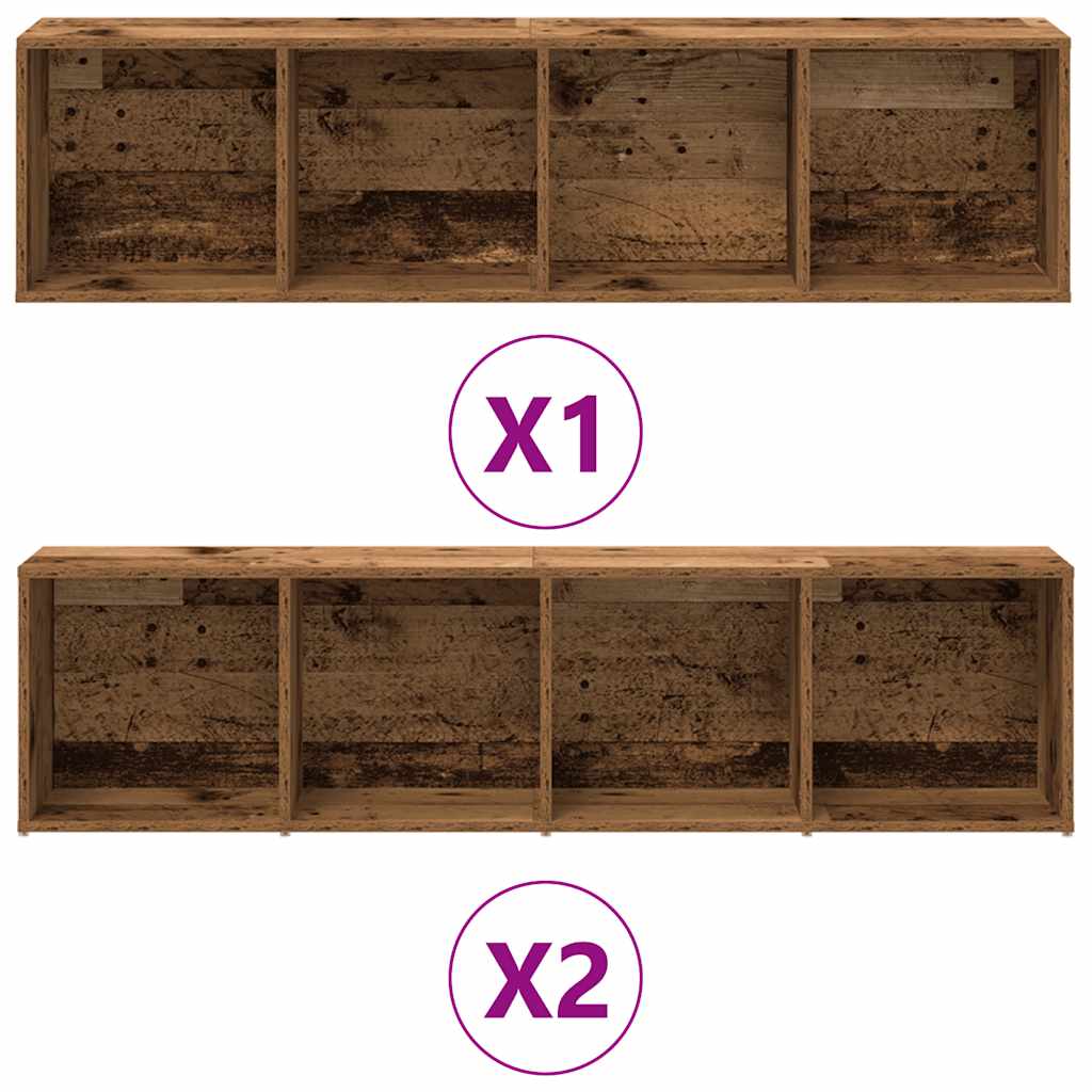 Bibliothèques 3 pcs vieux bois bois d'ingénierie - XIOS