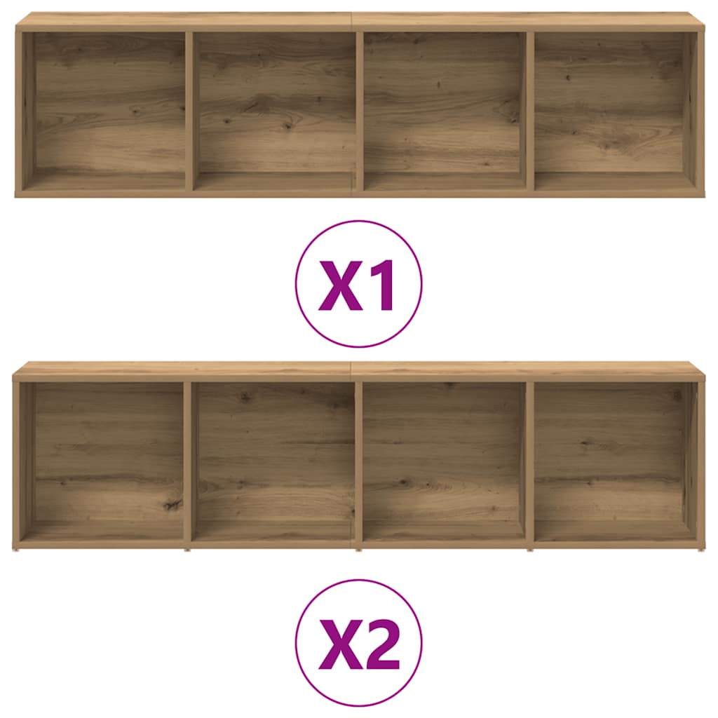 Bibliothèques 3 pcs chêne artisanal bois d'ingénierie - XIOS