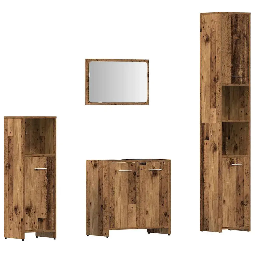 Ensemble de meubles salle de bain 4 pcs bois d’ingénierie - XIOS