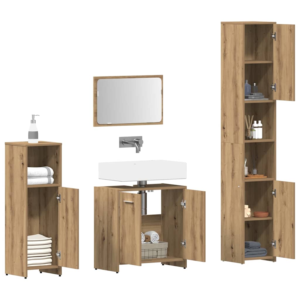 Ensemble de meubles salle de bain 4 pcs bois d'ingénierie