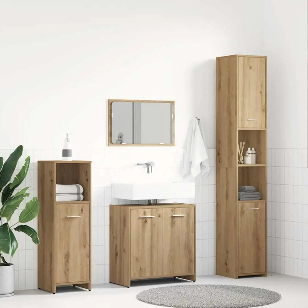 Ensemble de meubles salle de bain 4 pcs bois d’ingénierie - XIOS
