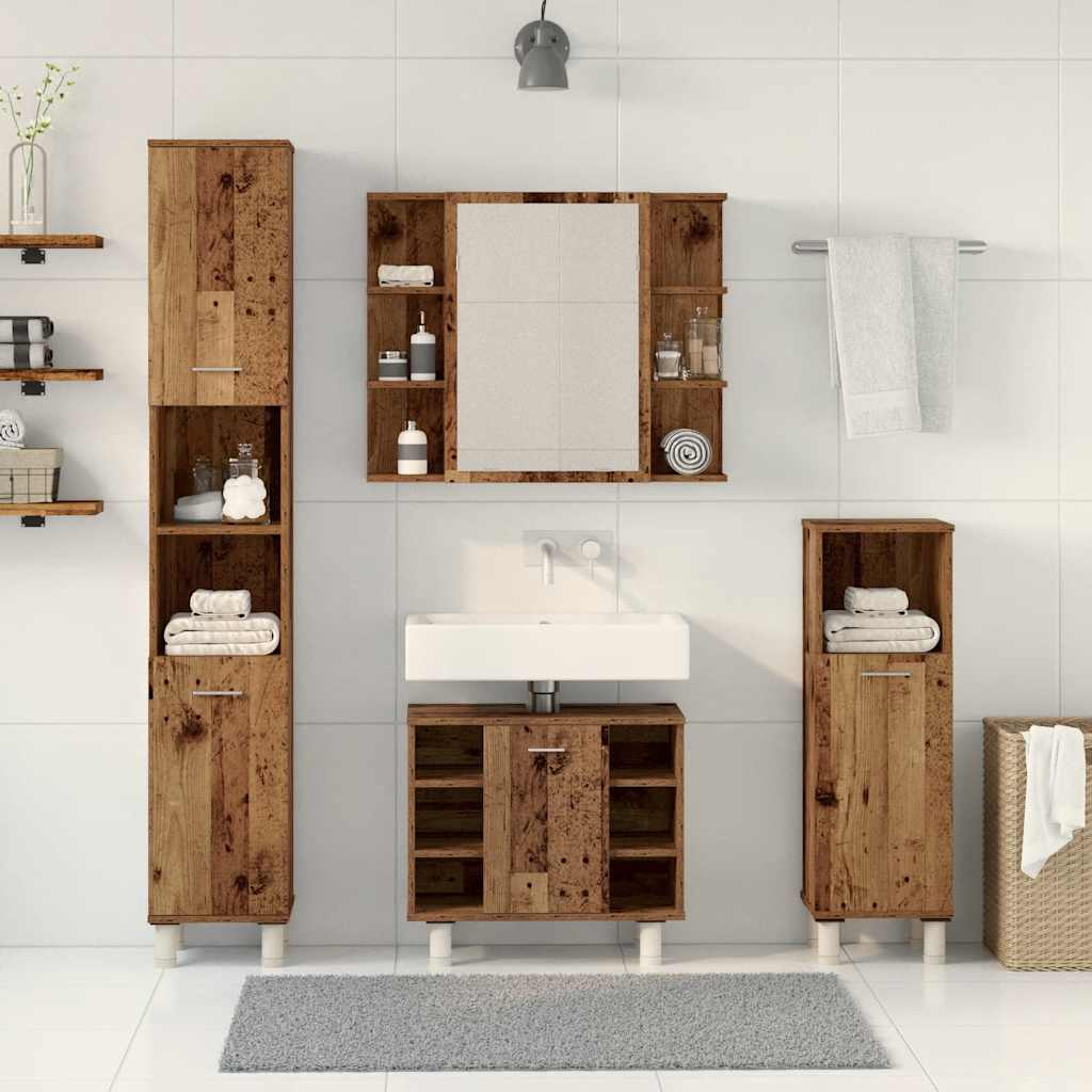 Ensemble de meubles salle de bain 4 pcs bois d'ingénierie