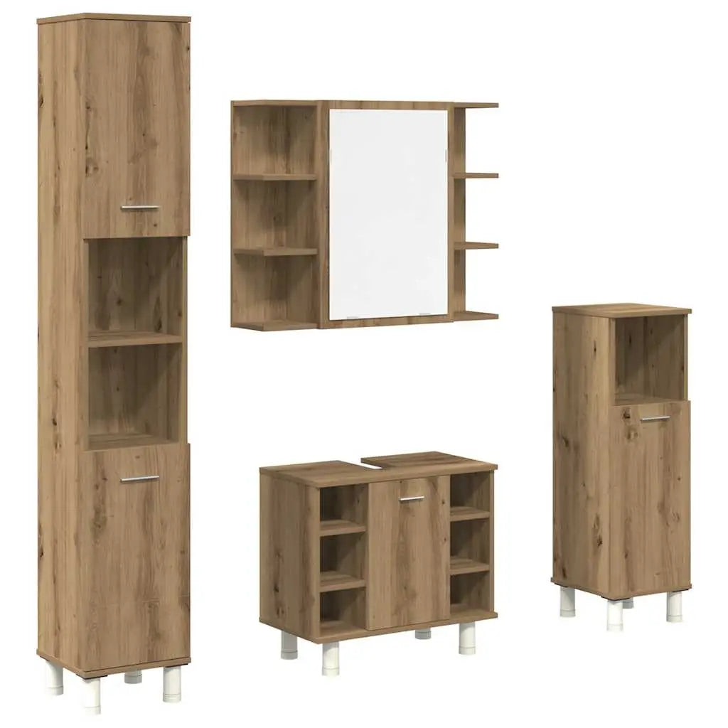 Ensemble de meubles salle de bain 4 pcs bois d’ingénierie - XIOS