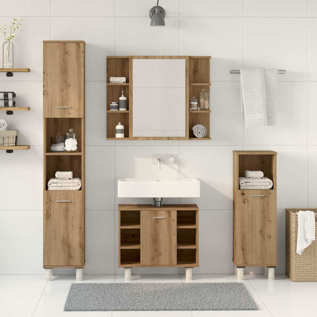 Ensemble de meubles salle de bain 4 pcs bois d'ingénierie