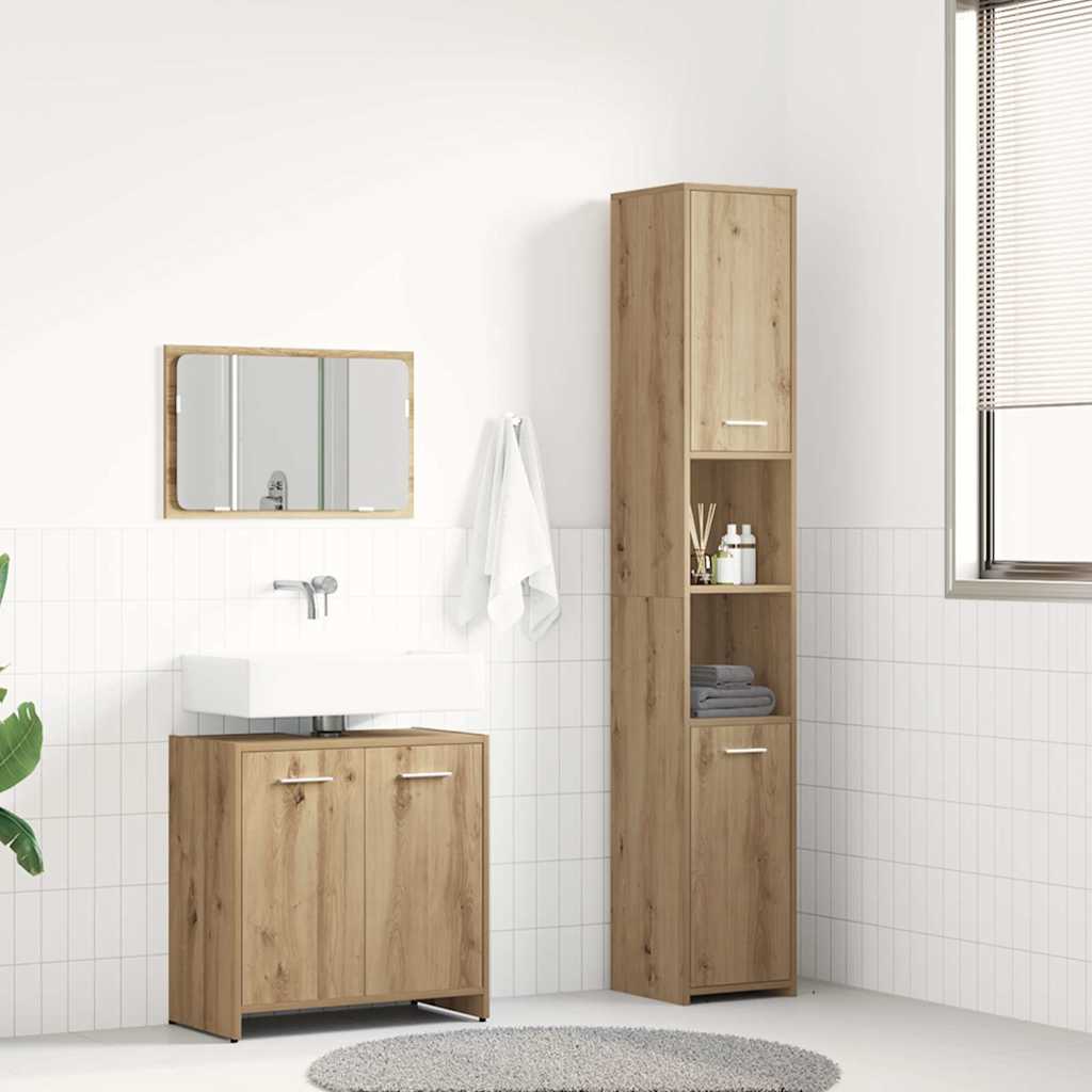 Ensemble de meubles salle de bain 3 pcs bois d'ingénierie Ensembles de mobilier pour salles de bains vidaXL