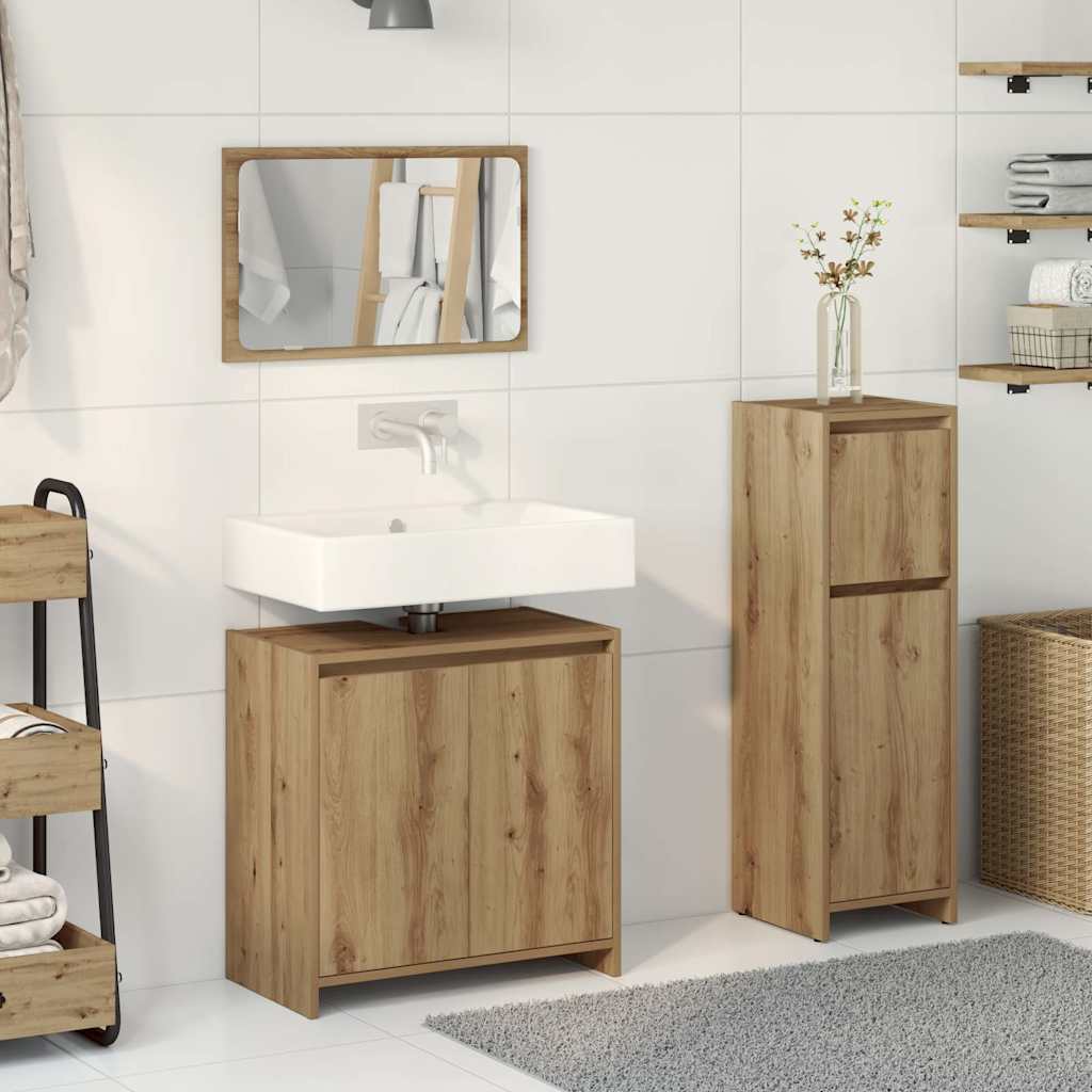 Ensemble de meubles salle de bain 3 pcs bois d'ingénierie