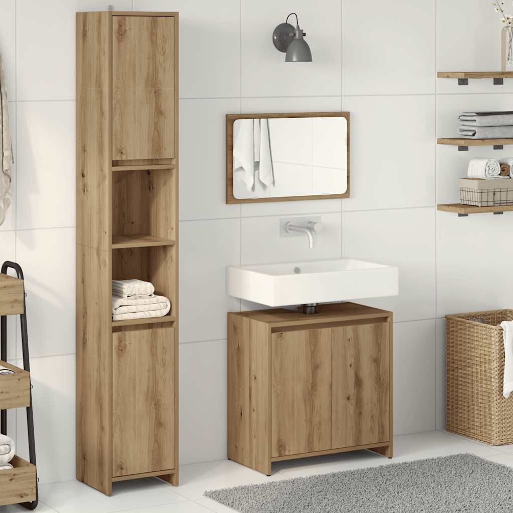 Ensemble de meubles salle de bain 3 pcs bois d'ingénierie