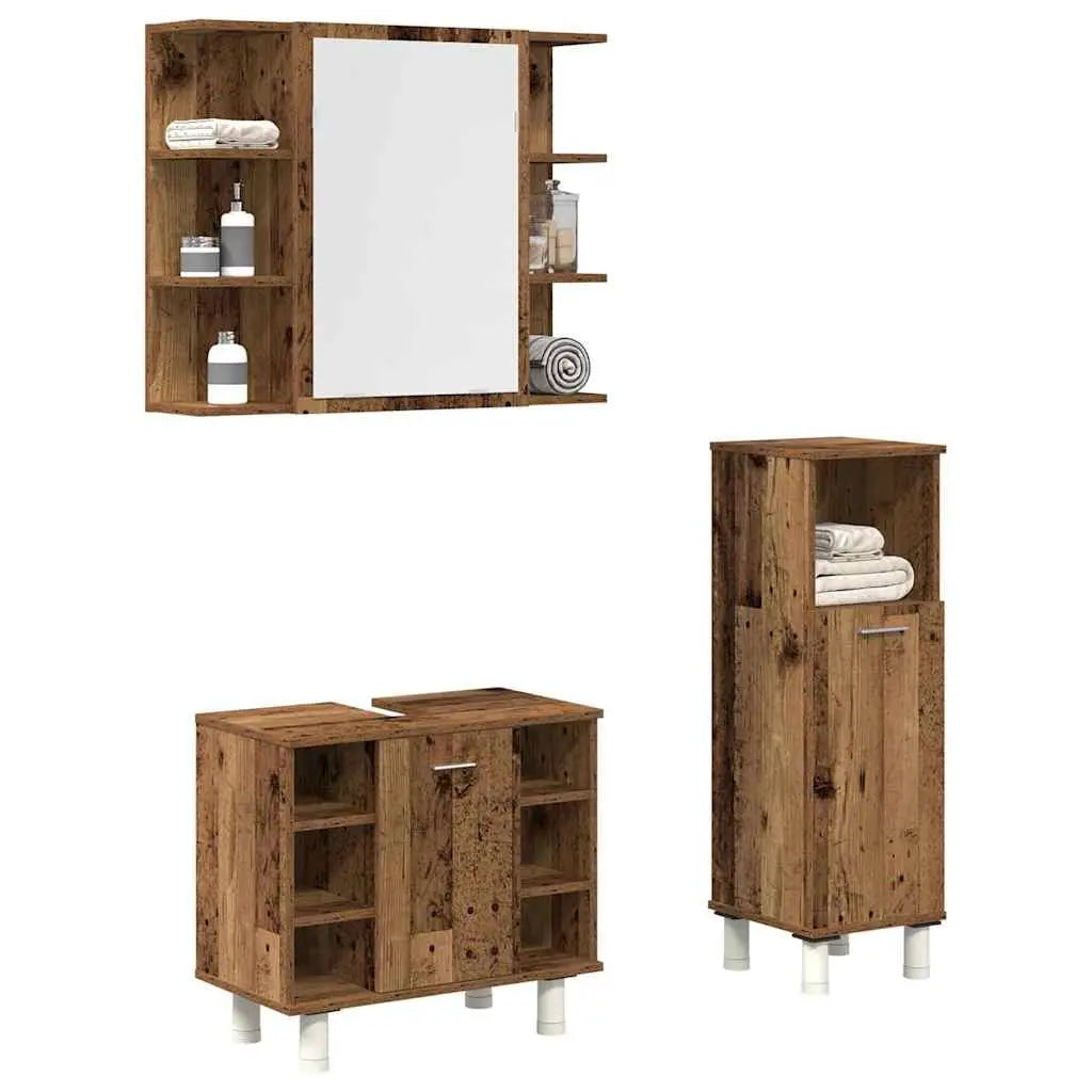 Ensemble de meubles salle de bain 3 pcs bois d’ingénierie - XIOS
