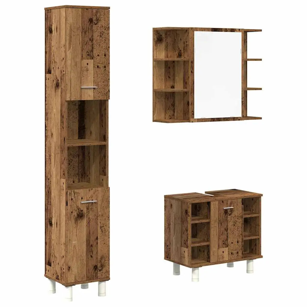 Ensemble de meubles salle de bain 3 pcs bois d’ingénierie - XIOS