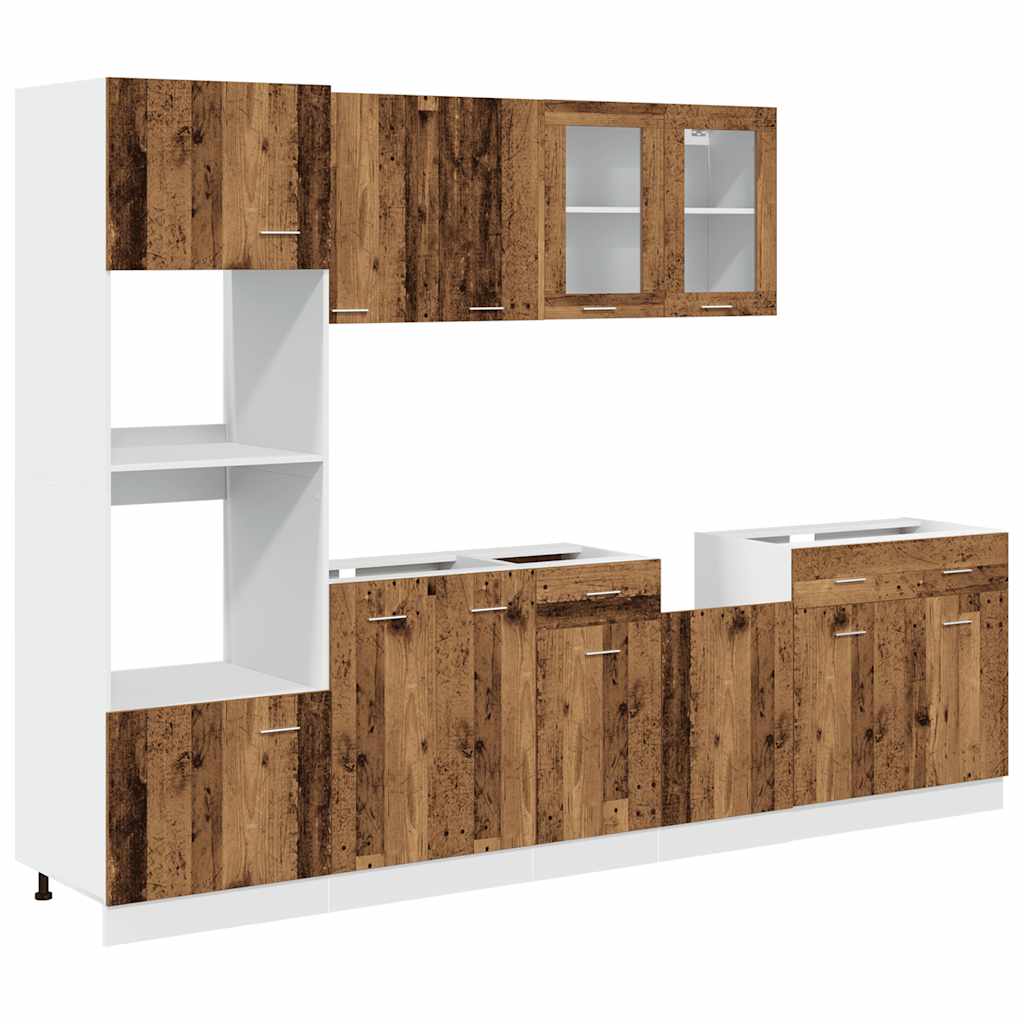 Ensemble d'armoires de cuisine 7 pcs vieux bois Meubles de cuisine vidaXL
