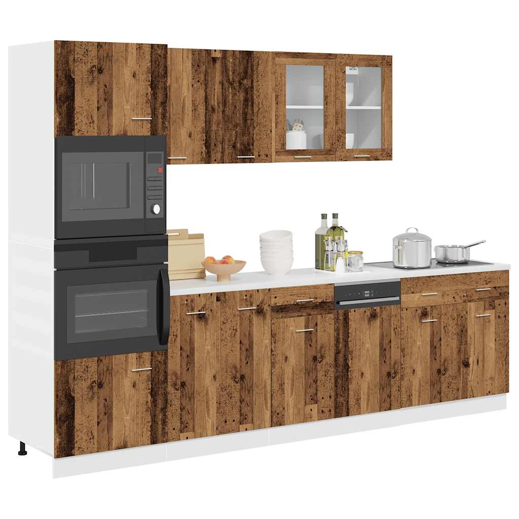 Ensemble d'armoires de cuisine 7 pcs vieux bois Meubles de cuisine vidaXL