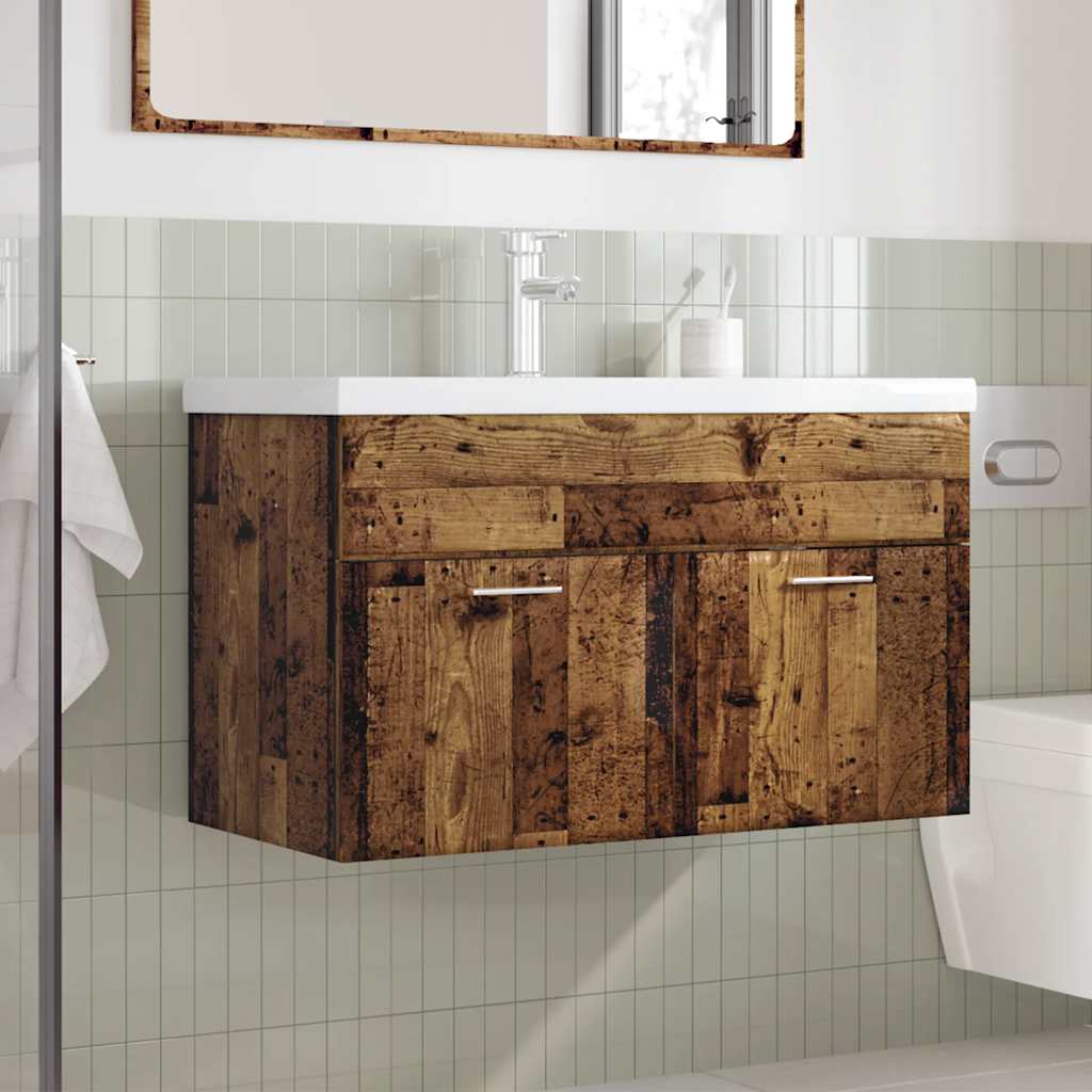Ensemble de meubles salle de bain 2 pcs bois d'ingénierie