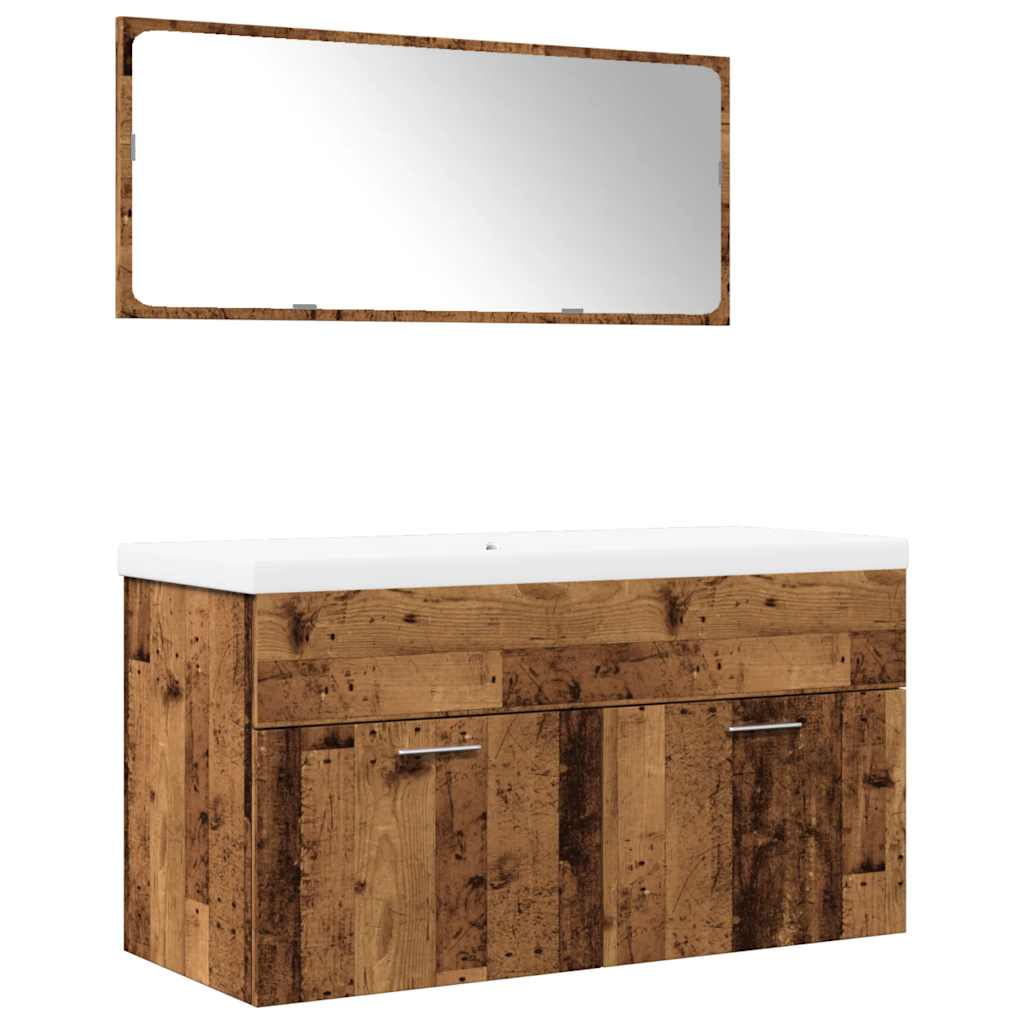 Ensemble de meubles salle de bain 3 pcs bois d'ingénierie