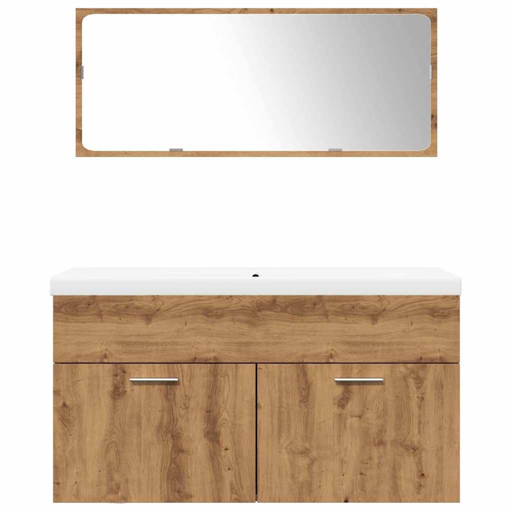 Ensemble de meubles salle de bain 3 pcs bois d'ingénierie