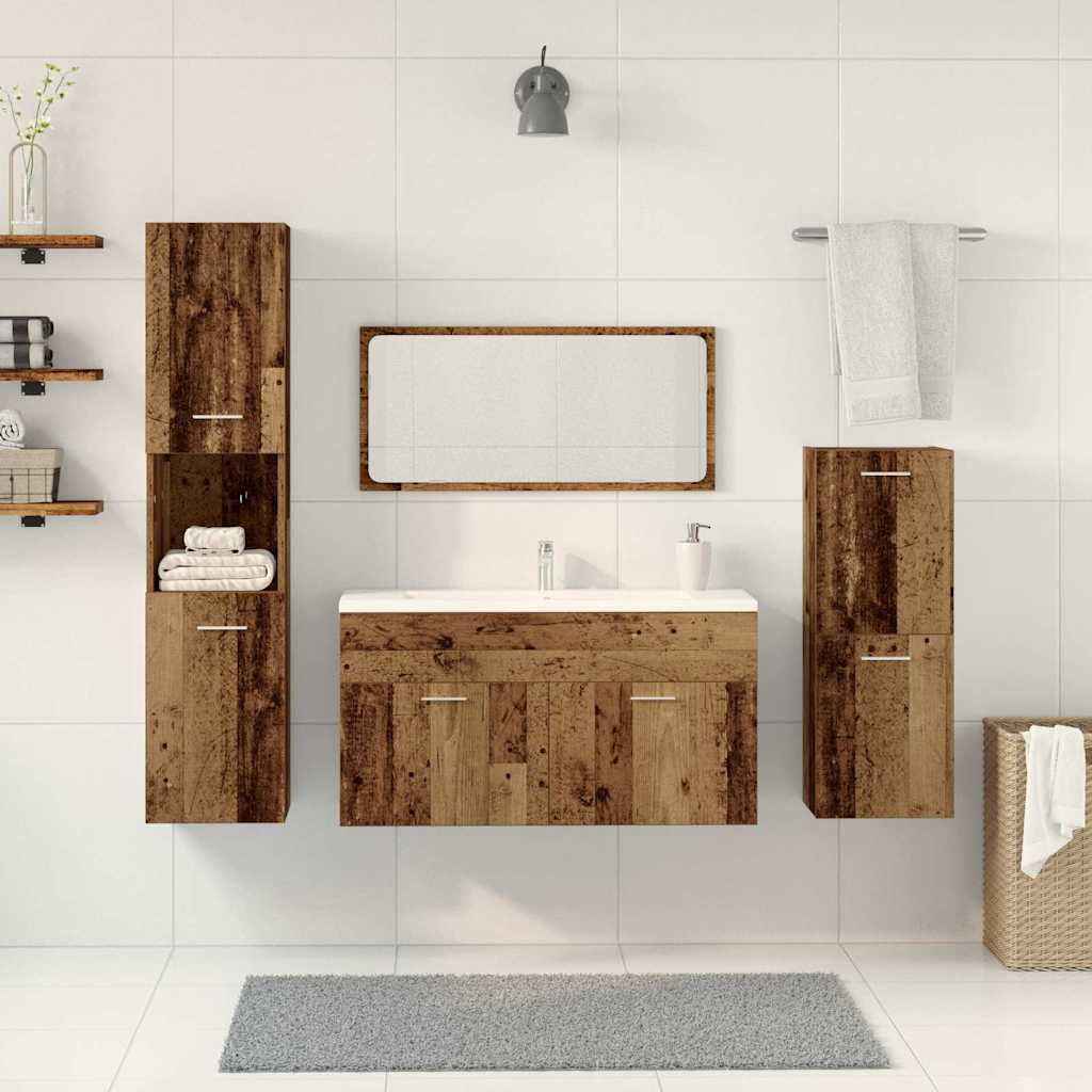 Ensemble de meubles salle de bain 4 pcs bois d'ingénierie